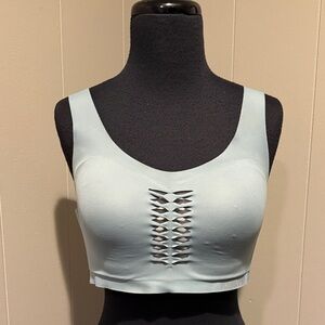 B31 Victoria Sport 34D Stylish Sage Sports Bra with Cutout Strappy Detail